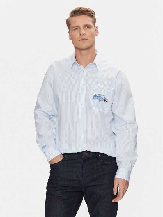Lacoste Lacoste Košile CH4548 Světle modrá Relaxed Fit