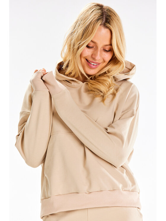 Infinite You Infinite You Bluza M318 Beżowy Basic Fit