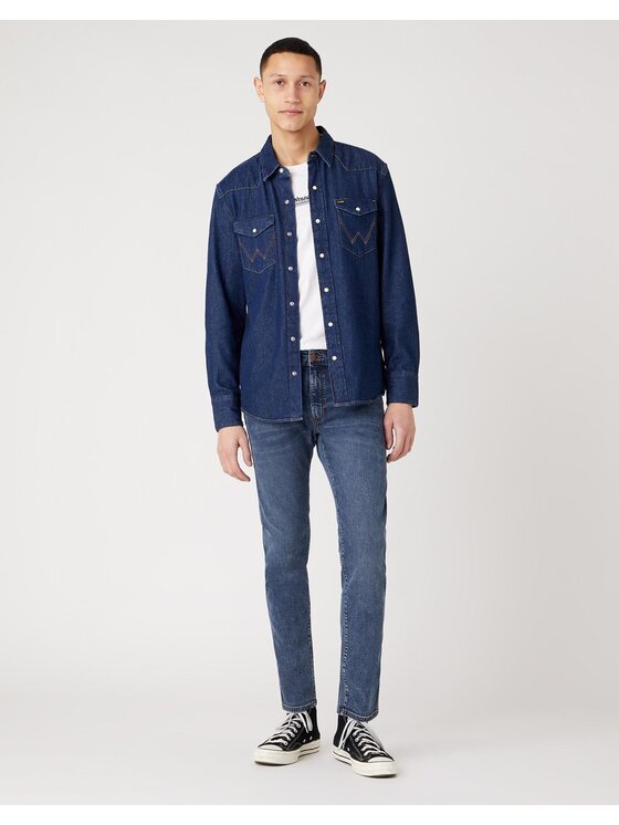 Wrangler Wrangler Jeansy BRYSON Niebieski Skinny Fit
