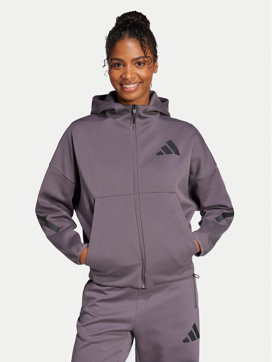 adidas Mikina Z.N.E. JD5985 Sivá Loose Fit