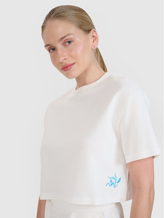 4F 4F T-shirt 4FWSS25TTSHF1977-11S Bianco Regular Fit