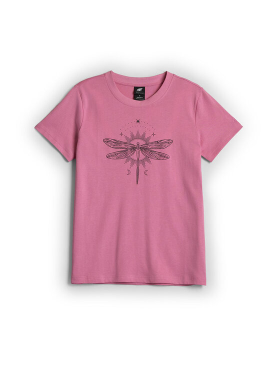 4F 4F T-Shirt DRAGONFLY Różowy jasny Regular Fit