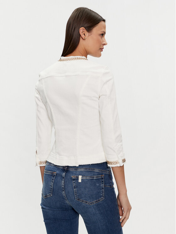 Liu Jo Liu Jo Τζιν μπουφάν UXX039 D4128 Λευκό Regular Fit