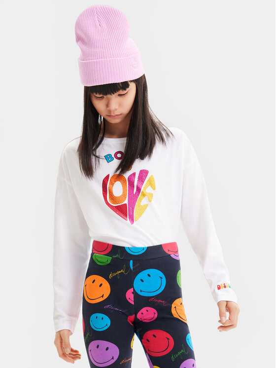 Desigual Bluză 23WGTK02 Alb Regular Fit