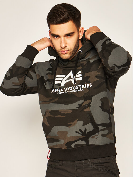 Alpha Industries Bluză Basic 178312C Verde Regular Fit