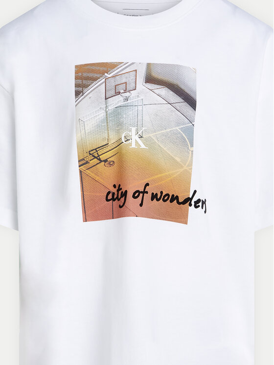 Calvin Klein Jeans Calvin Klein Jeans Тишърт City Scene IB0IB02335 Бял Relaxed Fit