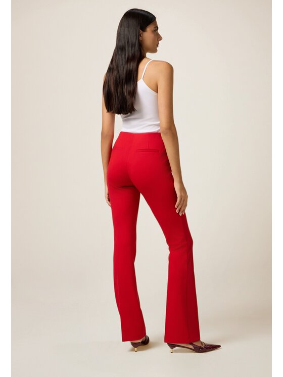 Oltre Oltre Pantaloni di tessuto P070R008830N016 Rosso Flare Fit