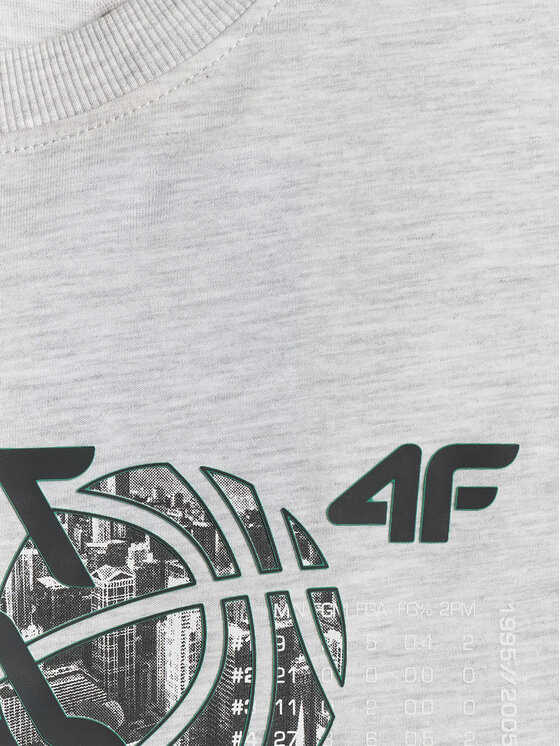 4F 4F T-Shirt ESSENTIAL 2 Szary jasny Regular Fit