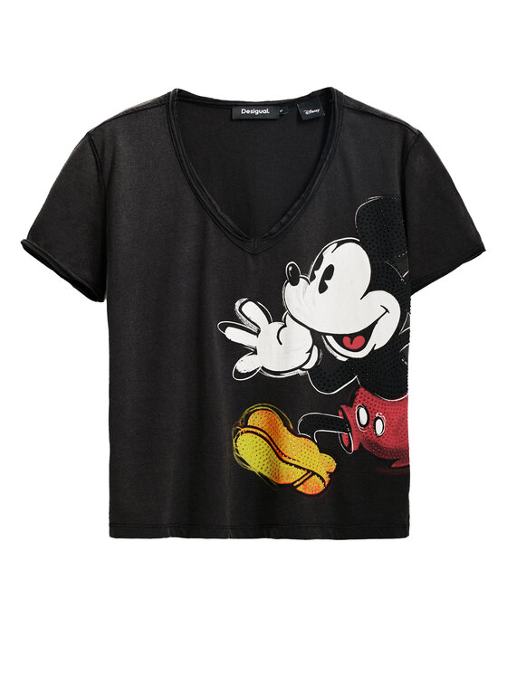 Desigual Desigual Póló Mickey Joker 25SWTKAG Fekete Regular Fit
