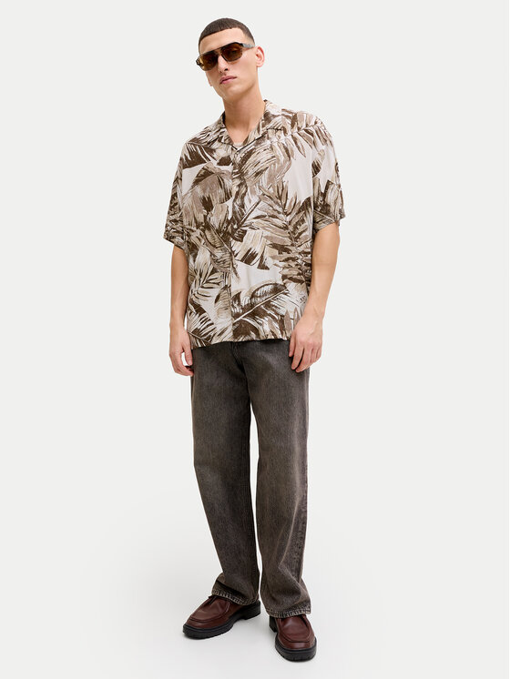 Jack & Jones Jack & Jones Košile Jeff 12288854 Hnědá Relaxed Fit