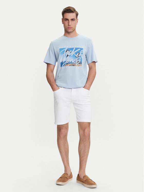 Jack&Jones Jack&Jones Дънкови шорти Rick 12274985 Бял Regular Fit