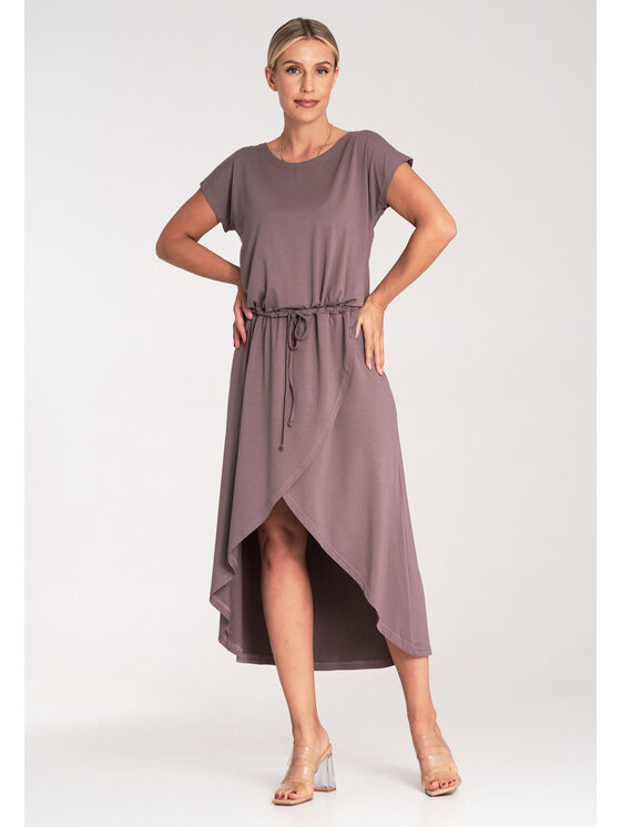 FIGL FIGL Každodenní šaty M1041 Hnědá Basic Fit