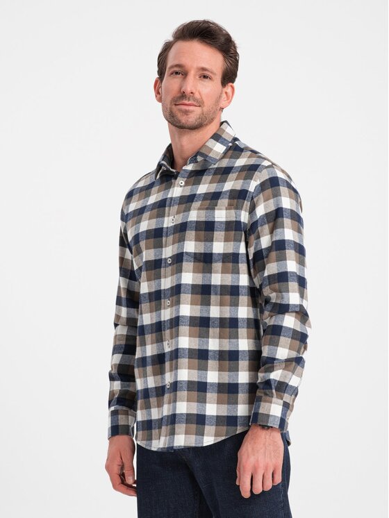 Ombre Ombre Košile OM-SHCS-0157 Barevná Regular Fit