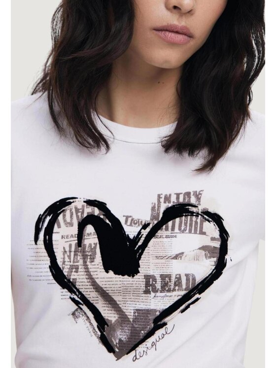 Desigual Desigual T-Shirt TS_LETTER CORE Λευκό Core Fit