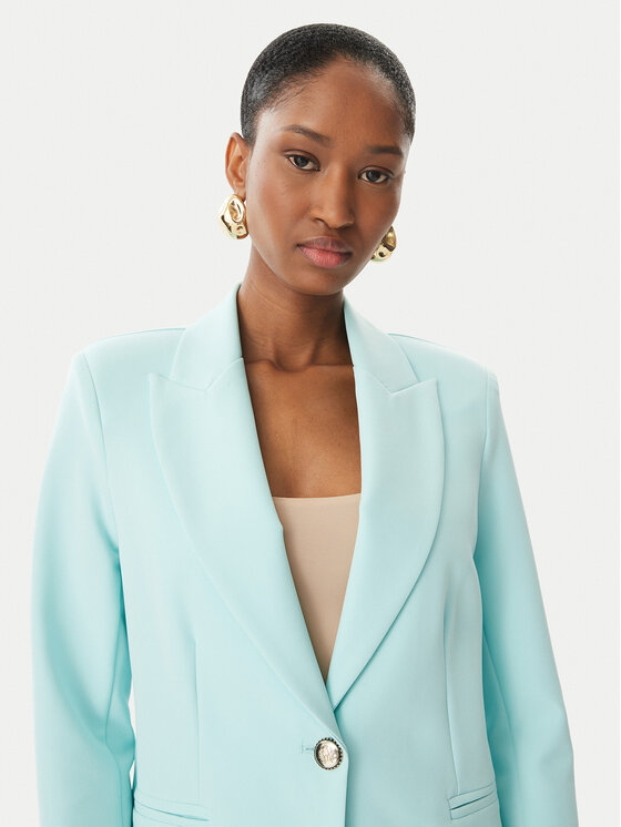 Maryley Maryley Marynarka 26EB187/43AC Turkusowy Regular Fit
