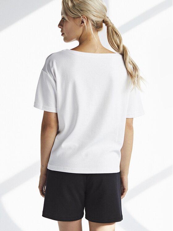 Mumla Mumla Koszulka piżamowa t-shirt bawełniany biały Biały