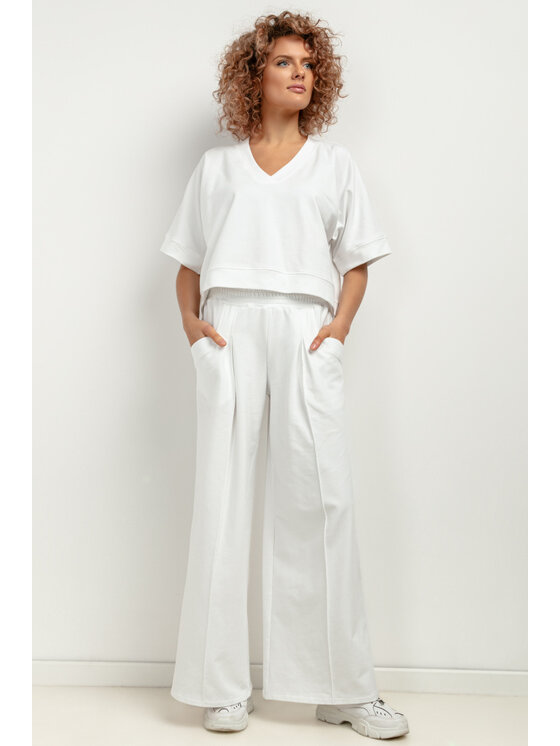 Tessita Tessita Bluza T416/1/M-L Biały Loose Fit