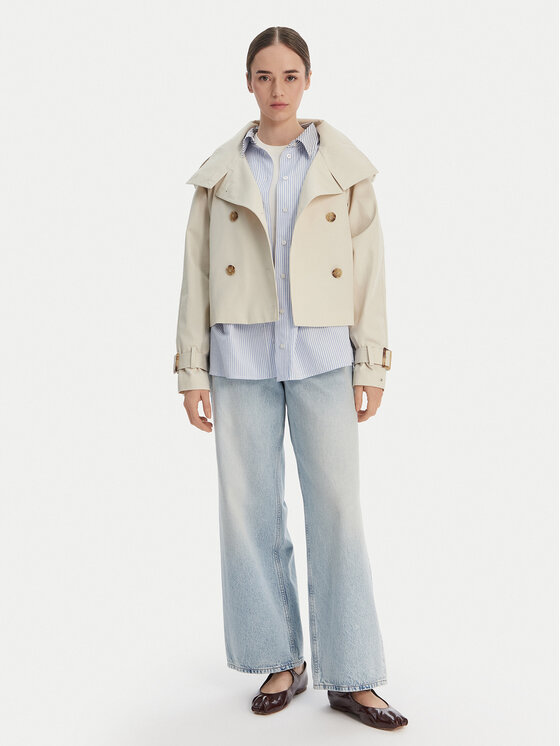 Tommy Hilfiger Tommy Hilfiger Trenčkot WW0WW50768 Bež Oversize