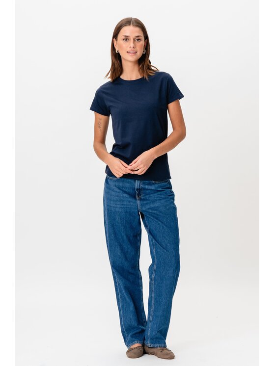 TeeShoppen TeeShoppen T-Shirt 'Basic Collection' Granatowy Regular Fit