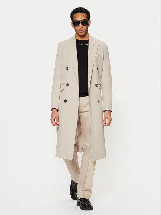 AMI PARIS Prechodný kabát HCO319.WV0037 Béžová Regular Fit