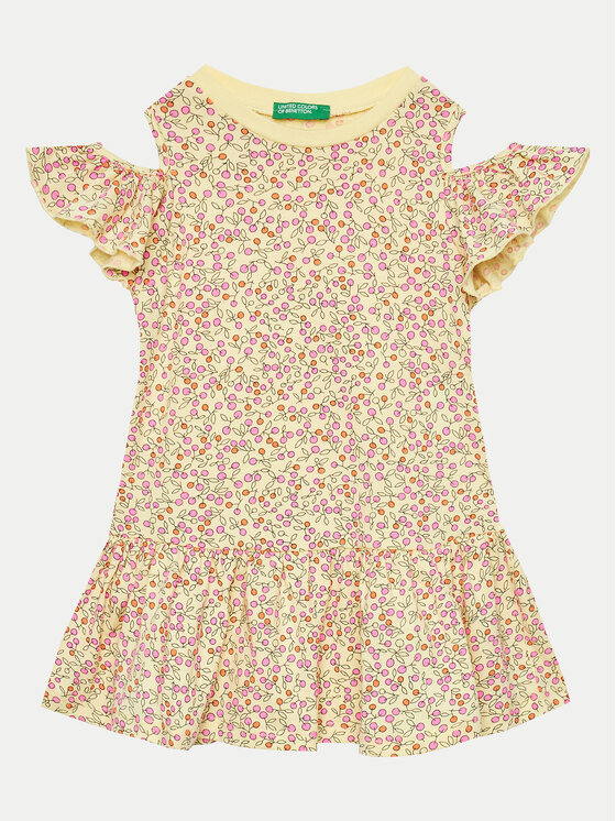 United Colors Of Benetton United Colors Of Benetton Kleid für den Alltag 3M39GV00U Gelb Regular Fit