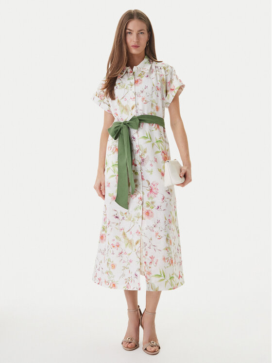 Luisa Spagnoli Luisa Spagnoli Hemdkleid Pilea 543227 Écru Regular Fit