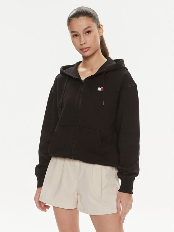 Tommy Jeans Tommy Jeans Bluză Badge DW0DW17955 Negru Relaxed Fit