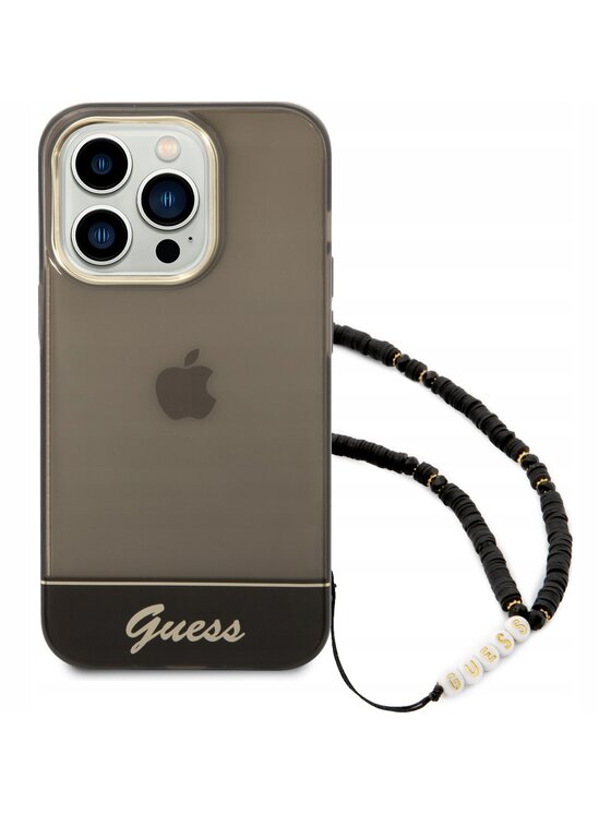 Guess Guess Etui na telefon Pearl Strap Czarny
