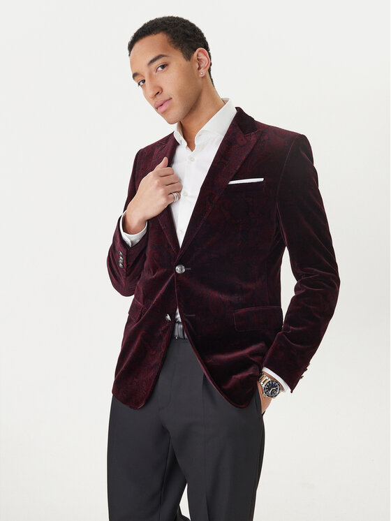 JOOP! JOOP! Marynarka Horace 30048716 Bordowy Slim Fit