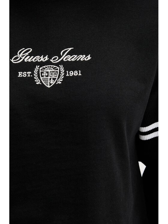 Guess Jeans Guess Jeans Μπλούζα GJ LS RIB CN SWEATSHIRT Μαύρο Regular Fit