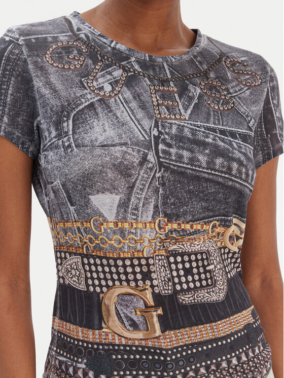 Guess Guess T-Shirt W6RI05 KCCG0 Schwarz Classic Fit