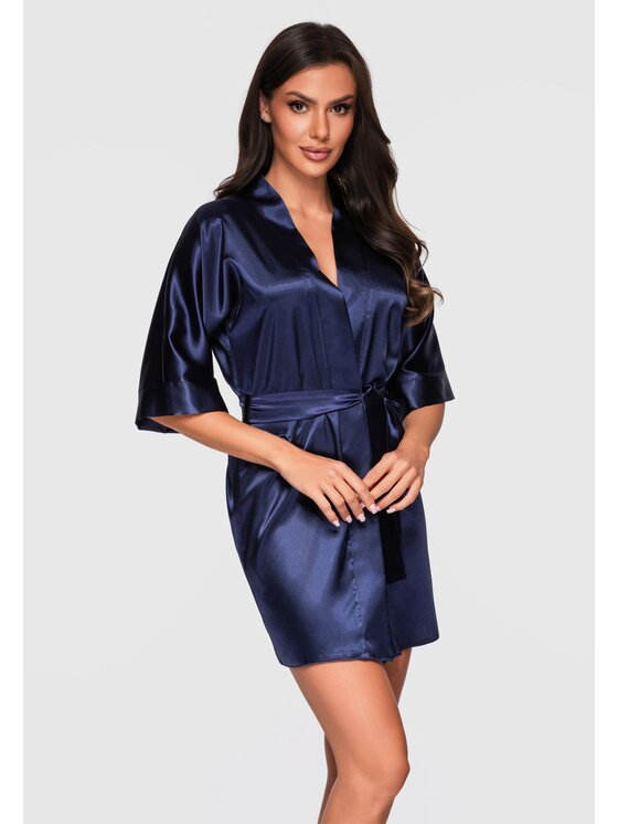 Ombre Ombre Szlafrok LW-NWRB-0108 Granatowy Regular Fit