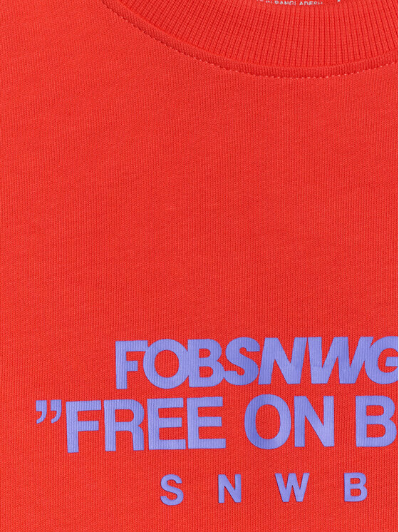 4F 4F T-Shirt FOB Czerwony Loose Fit