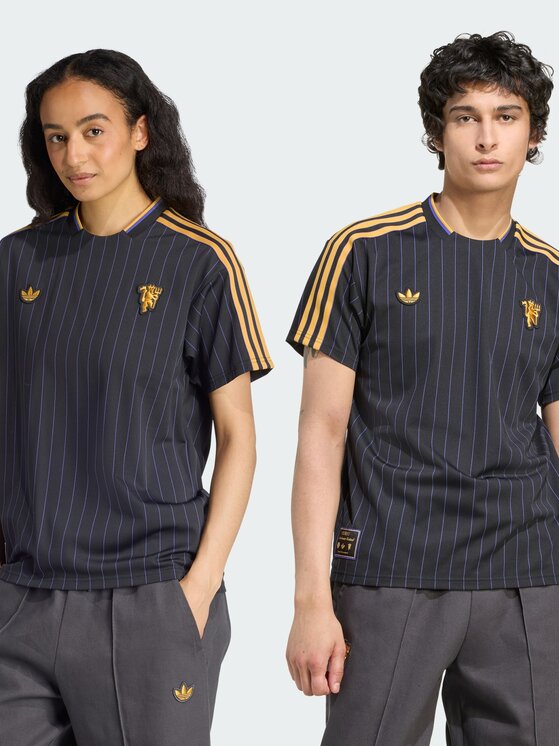 adidas adidas Koszulka techniczna Manchester United Terrace Icons Jersey Czarny Loose Fit