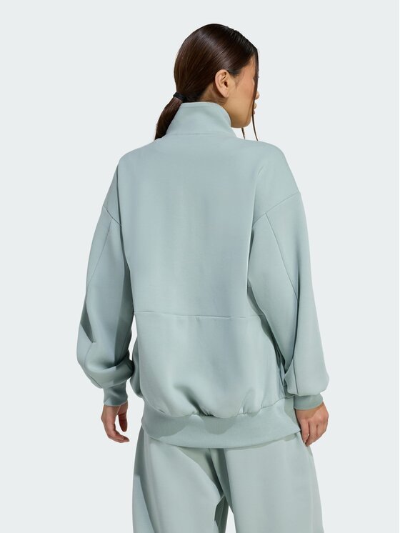 adidas adidas Bluza Soft Lux Loose Full-Zip Zielony Loose Fit