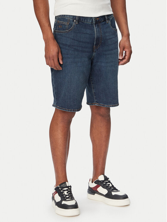 Armani Exchange Szorty jeansowe XM000073 AF24463 MB001 Granatowy Comfort Fit
