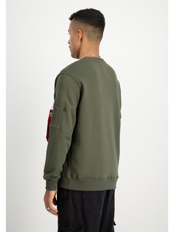 Alpha Industries Alpha Industries Bluza Satin Logo Sweatshirt Zielony Regular Fit