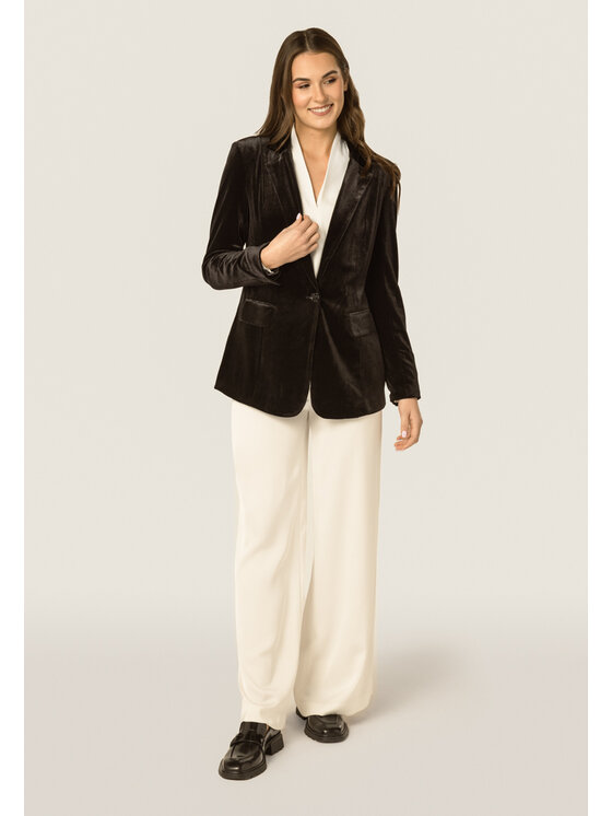 QUIOSQUE QUIOSQUE Sako VELOR BLAZER Černá Regular Fit