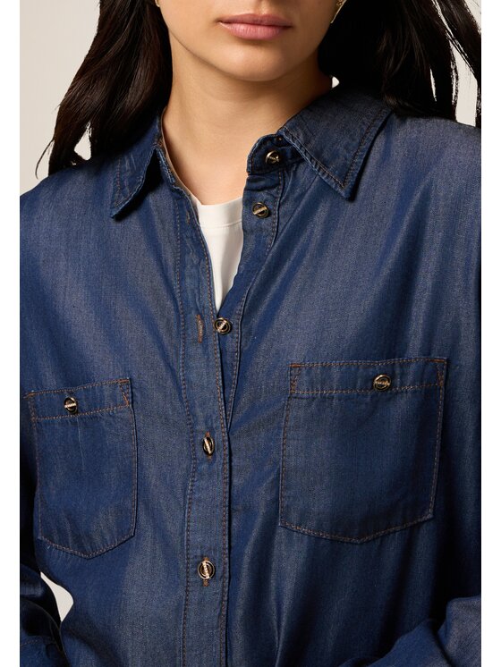 Oltre Oltre Camicia 5641R002997N034 Blu Baggy Fit