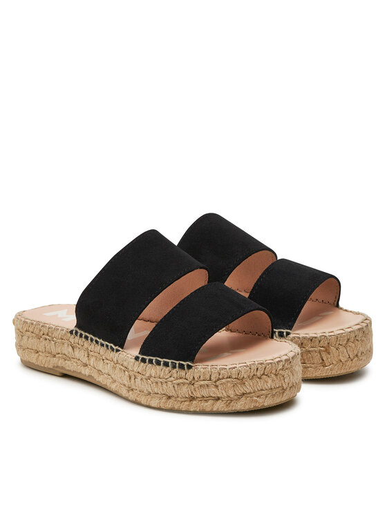 Manebi Manebi Εσπαντρίγιες Hamptons Double Sole 2 Bands Sandals K 1.0 JB Μαύρο