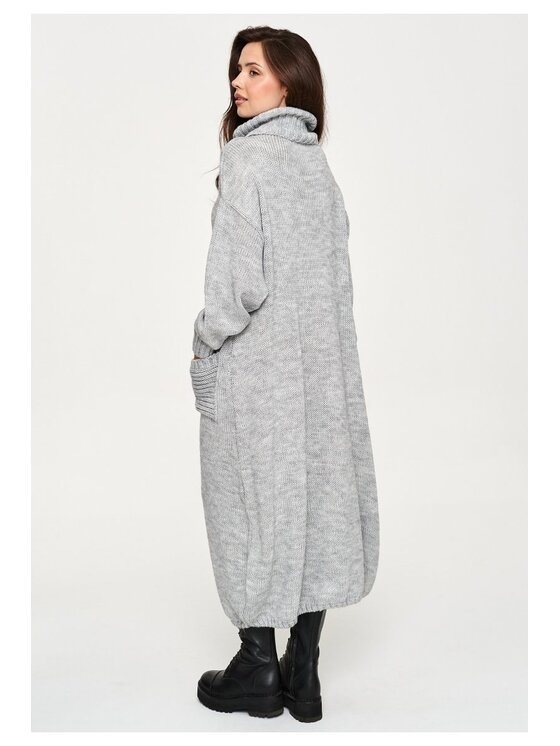 Makadamia Makadamia Sweter S178 Szary Loose Fit