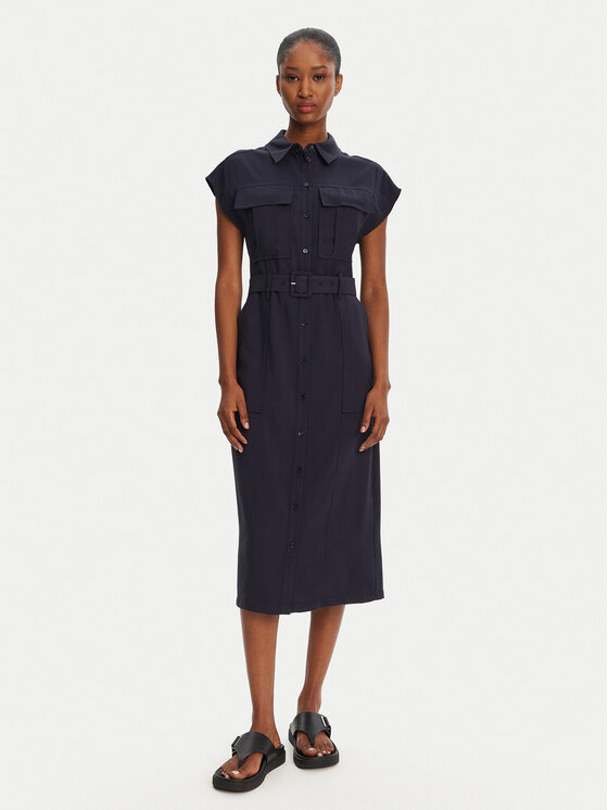 Patrizia Pepe Patrizia Pepe Krekla kleita 2A2870/A573-C789 Tumši zils Regular Fit