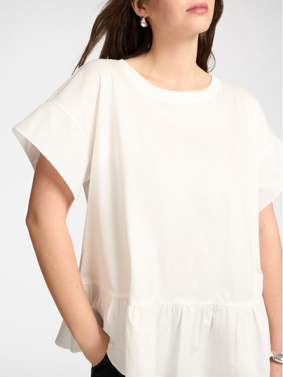 Elena Mirò Elena Mirò T-Shirt G068E000319N011 Biały Regular Fit