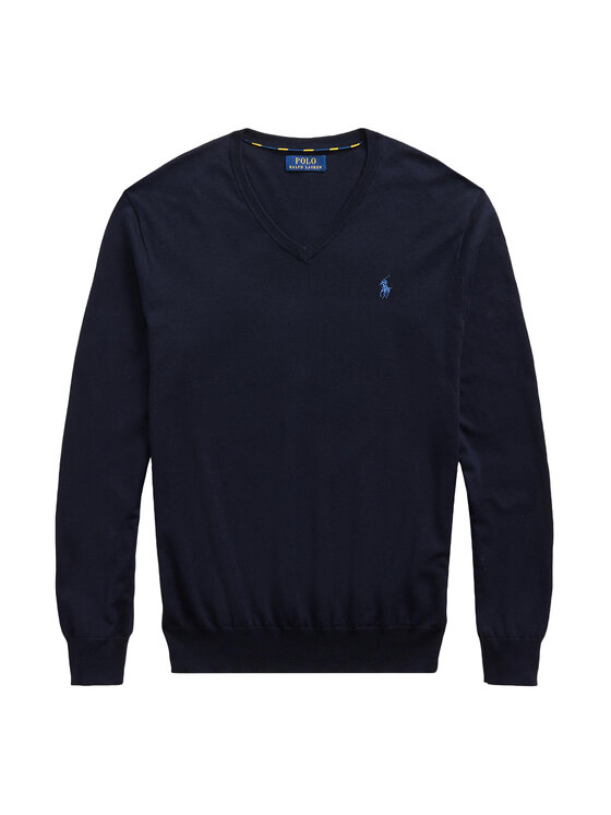 Polo Ralph Lauren Polo Ralph Lauren Sveter Ls Sf Vn Pp 710670789004 Tmavomodrá Slim Fit