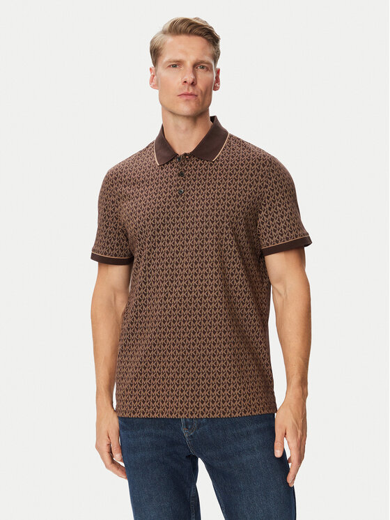 MICHAEL Michael Kors MICHAEL Michael Kors Polo CS650V848T Brązowy ciemny Regular Fit