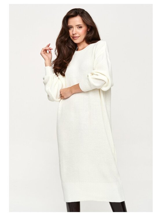 Makadamia Makadamia Sweter S180 Biały Loose Fit