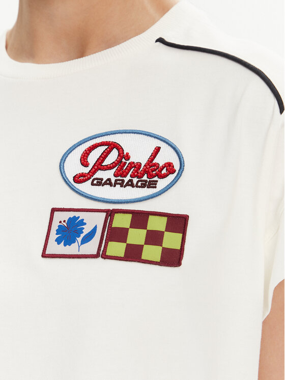 PINKO PINKO T-Shirt 105270 A2ME Bílá Regular Fit