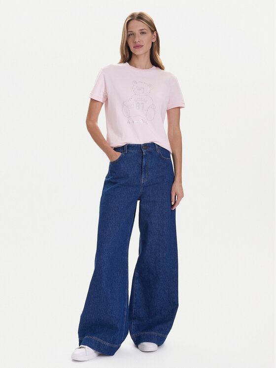 Guess Guess Marškinėliai V5BI16 K8FQ4 Rožinė Regular Fit