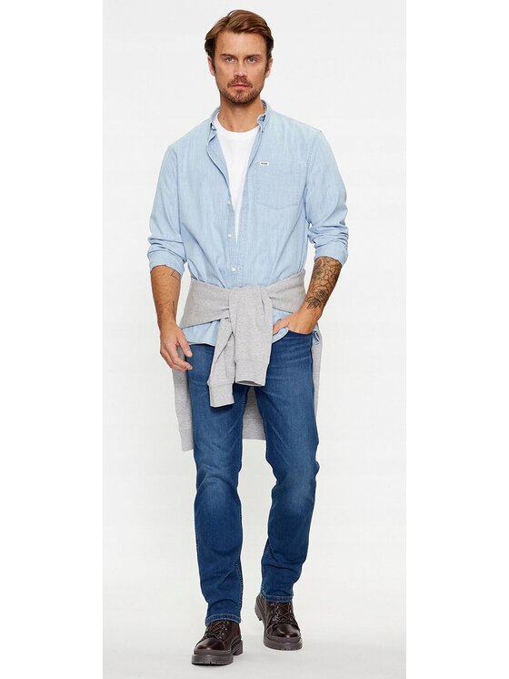 Wrangler Wrangler Jeansy Greensboro Niebieski Regular Fit