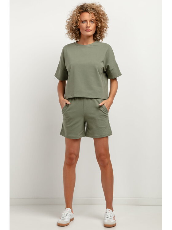 Tessita Tessita Szorty T385 Zielony Straight Leg